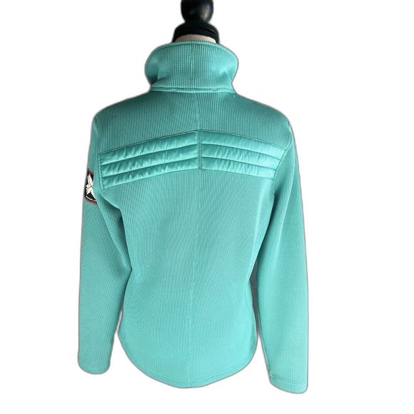 Spyder Core Sweater aqua color soft lining zipper front good condition size M - Picture 2 of 5